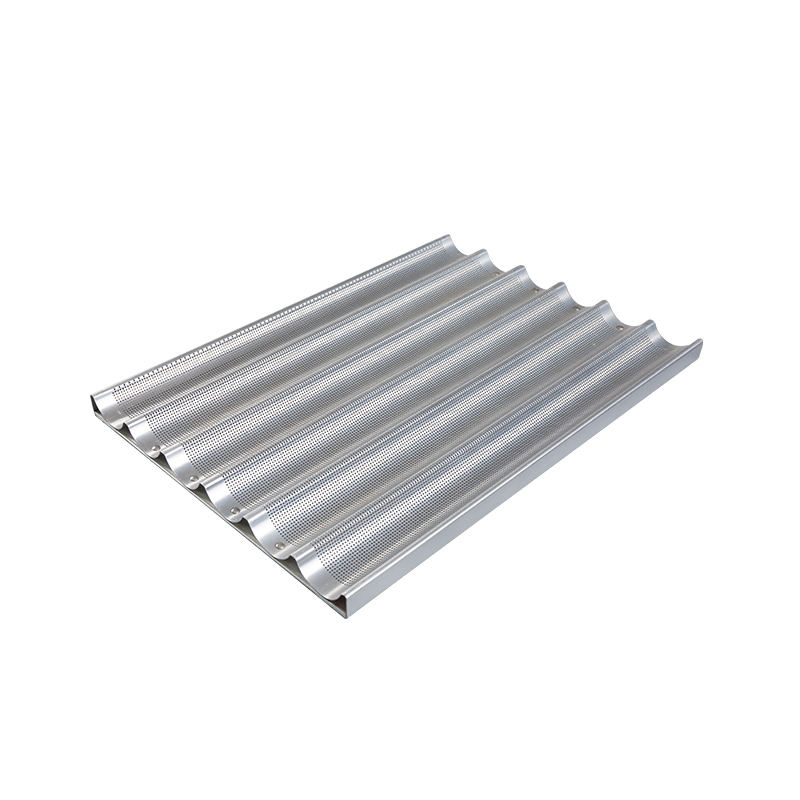Aluminium bakware geperforeerde stokbroodpan 6-loaf